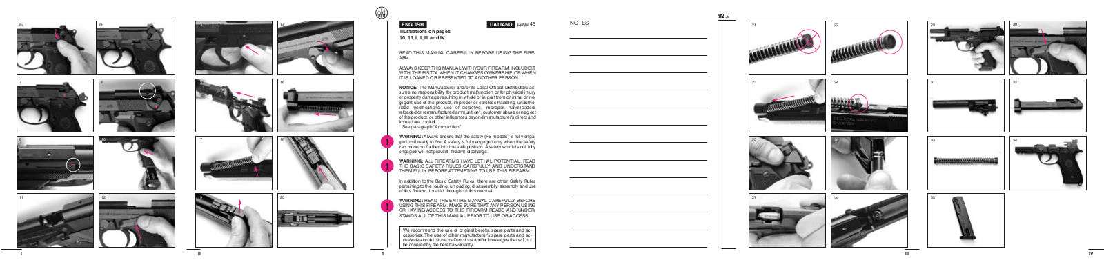 Beretta 96A1 User Manual