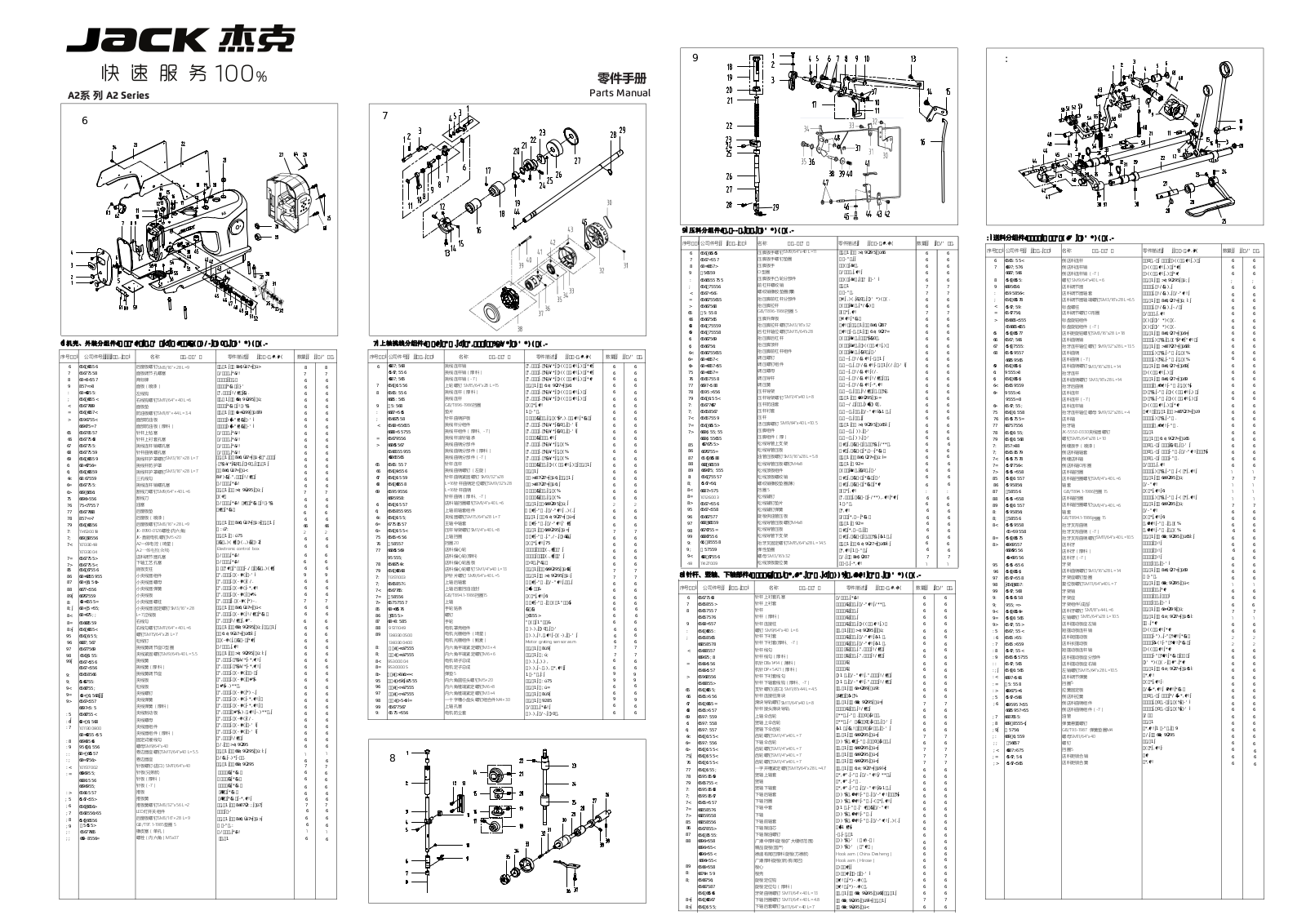 Jack A2 SERIES Parts Book