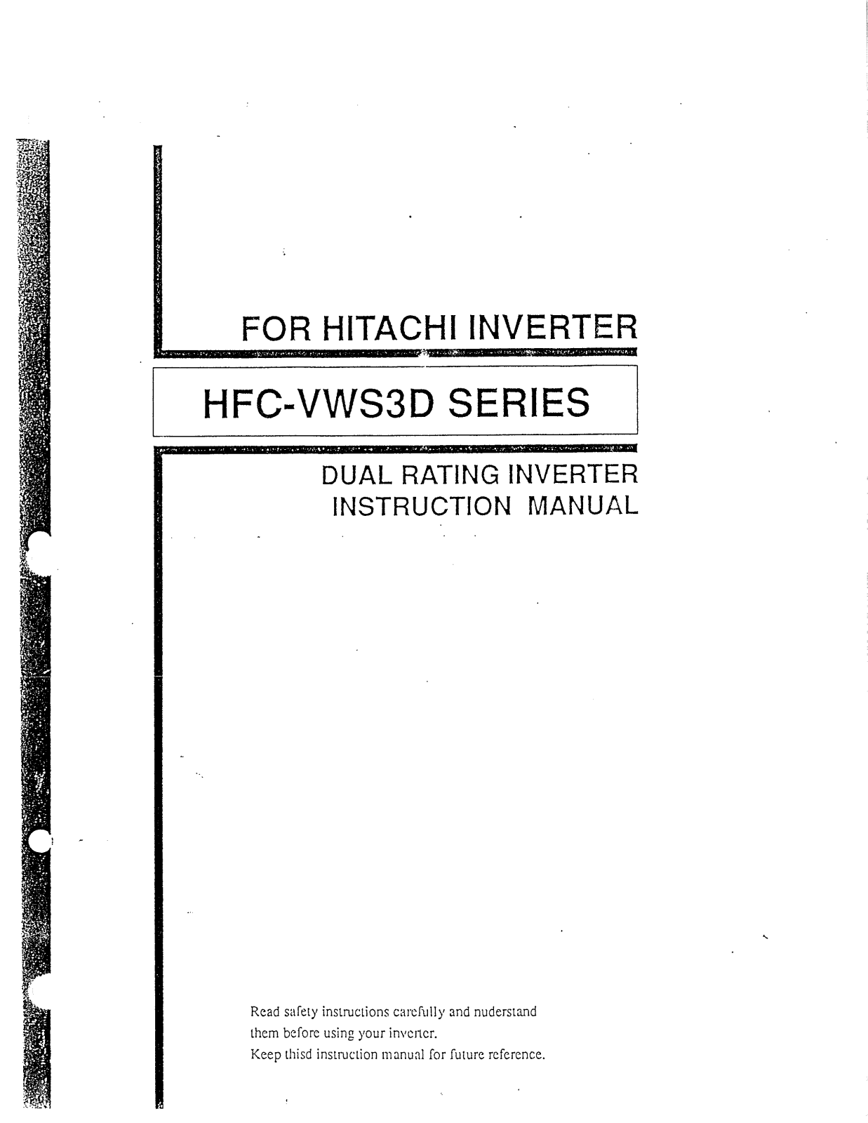 Hitachi HFC-VWS3D User Manual