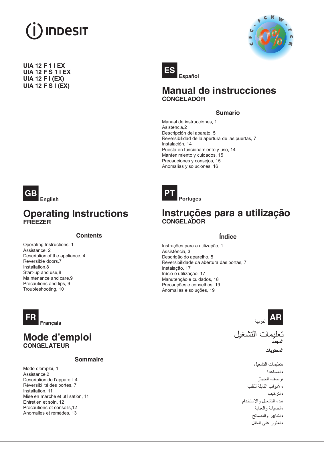 INDESIT UIA 12 F 1 I EX User Manual