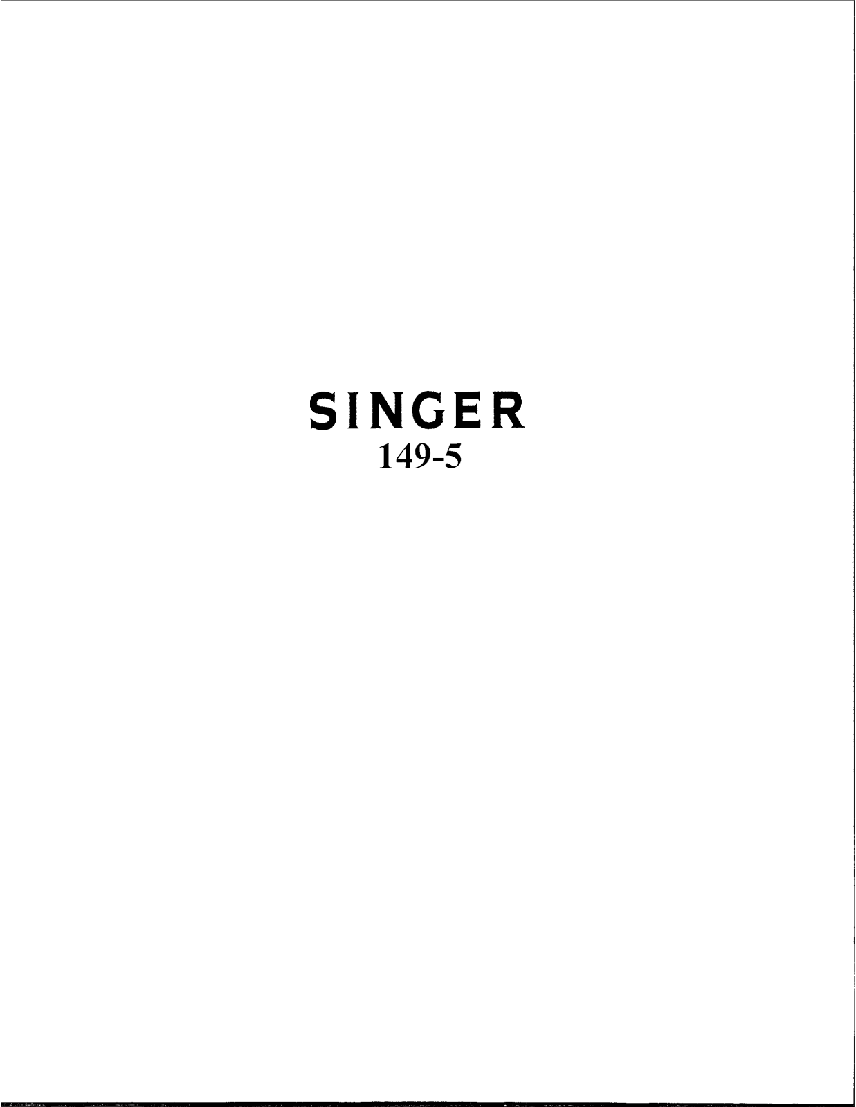 Singer 149-5 User Manual