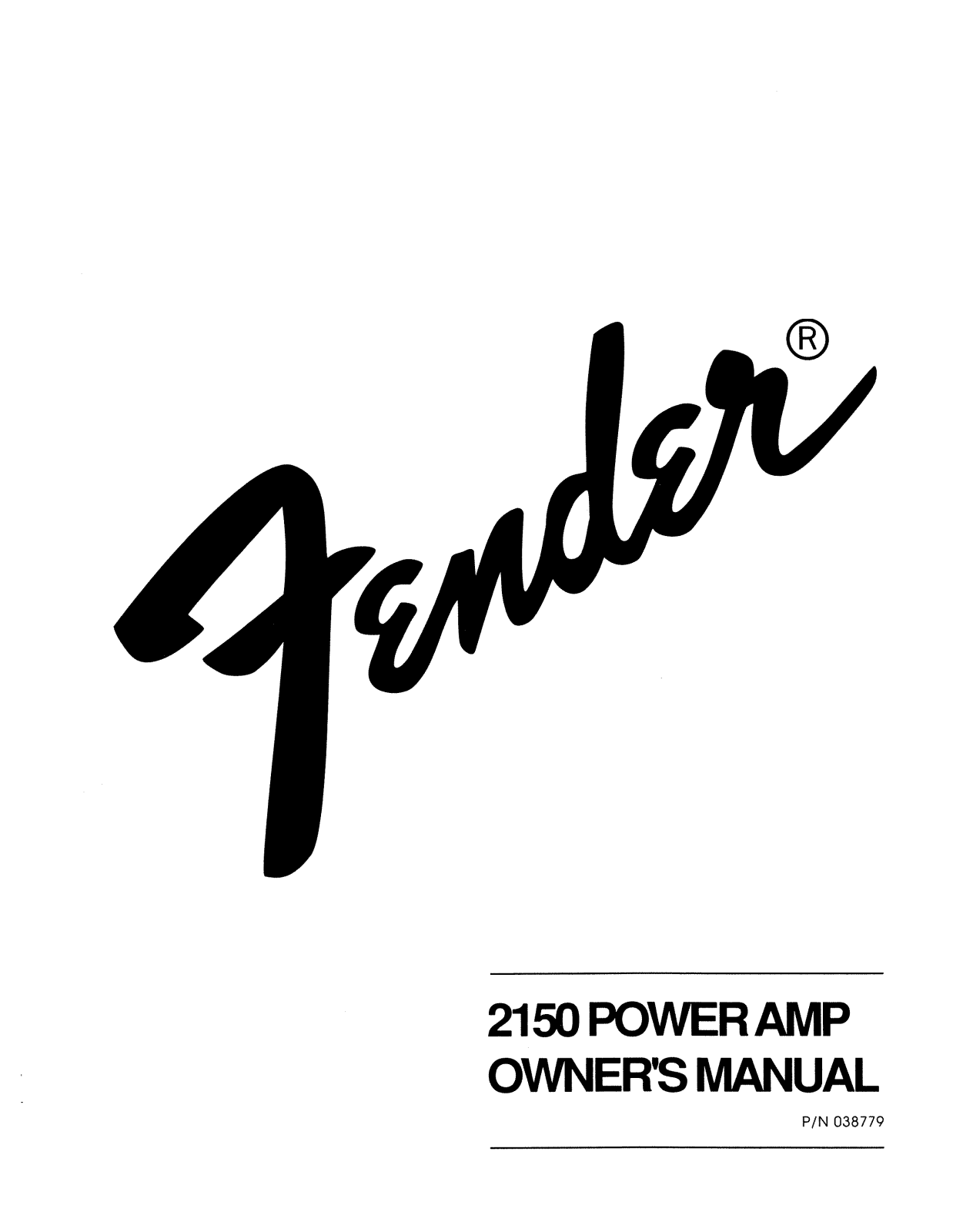 Fender 2150 User Manual