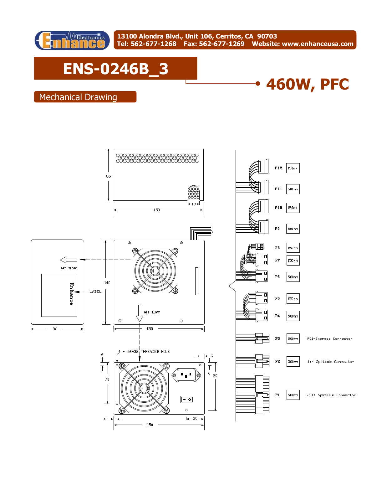 Enhance ENS-0246B MECHANICAL DRAWING