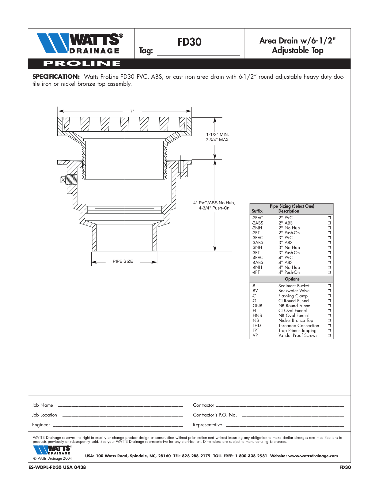 Watts FD30 User Manual