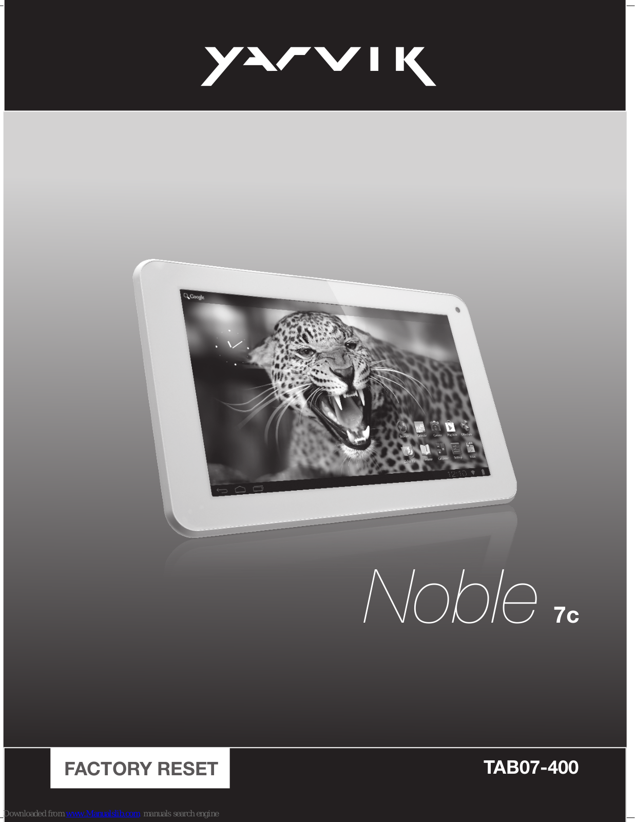 Yarvik Noble 7c, TAB07-400 Factory Reset