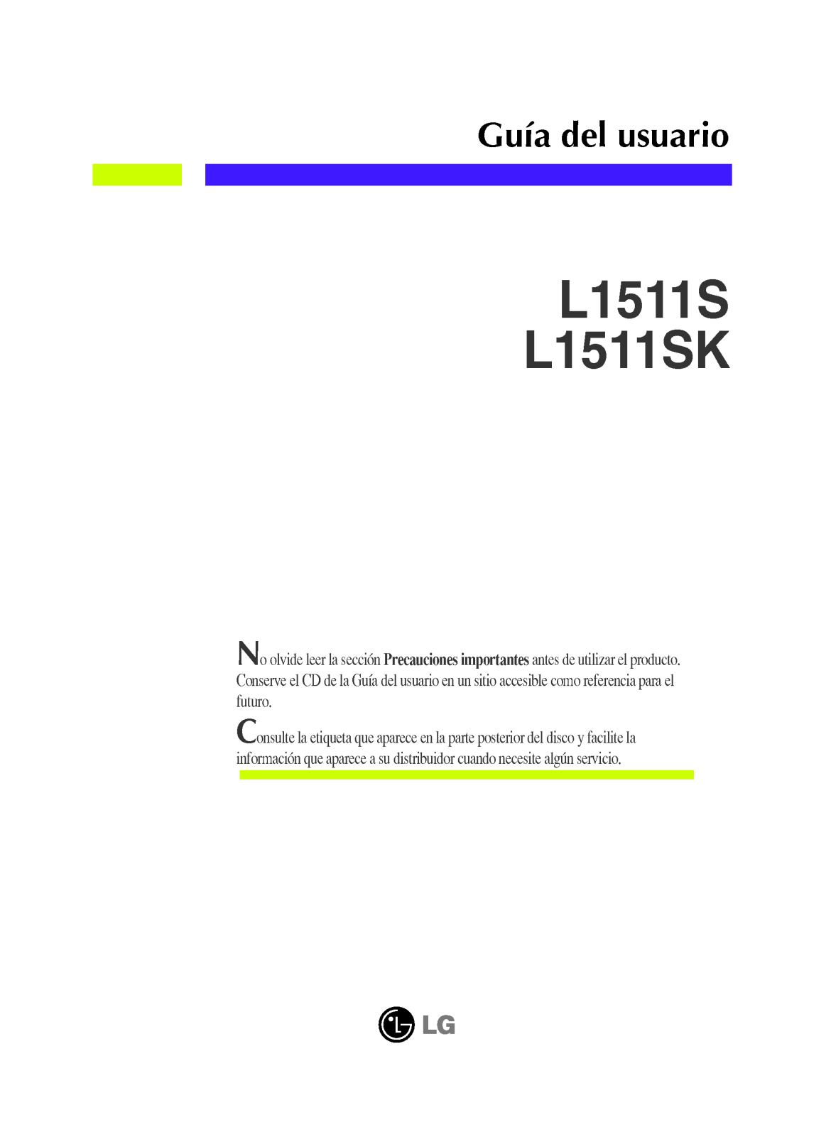 Lg L1511S, L1511SK User Manual