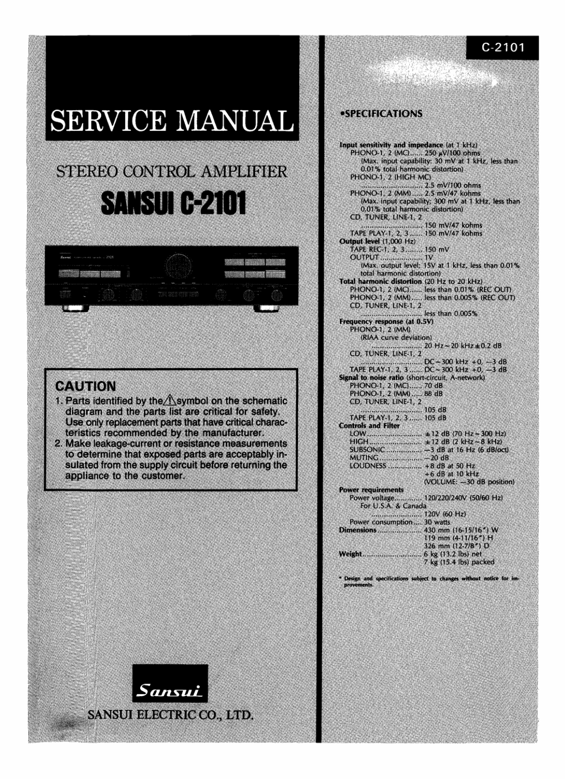 Sansui C-2101 User Manual