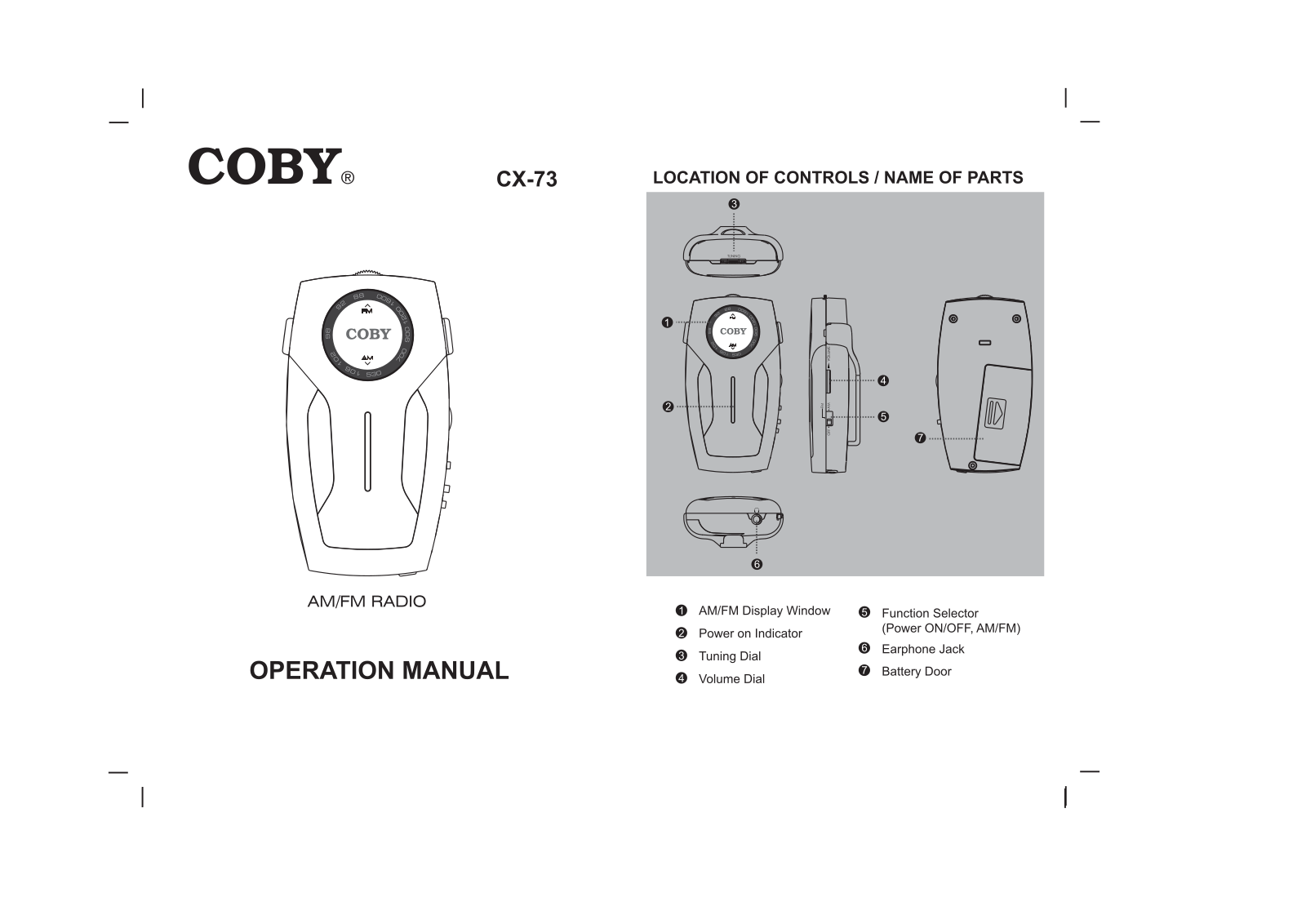 COBY electronic CX-73 User Manual