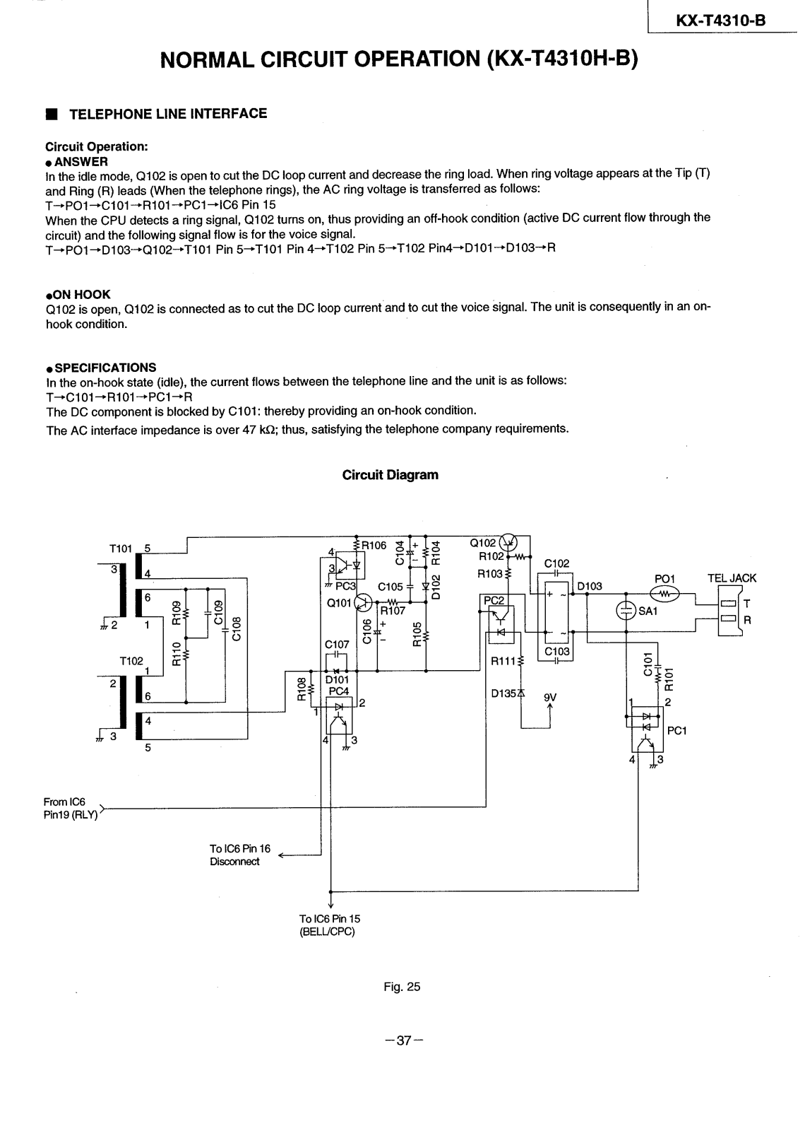 Panasonic KX T4310HB Service Manual