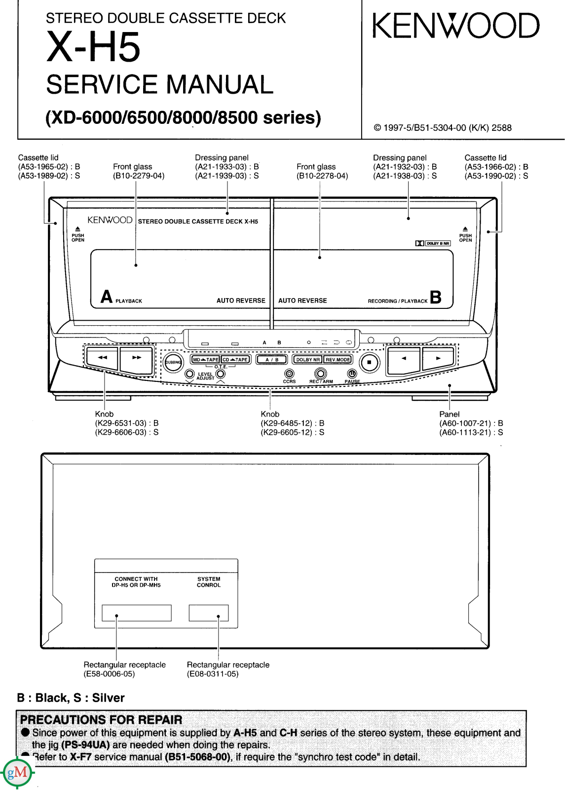 Kenwood XD-6000, XD-8000, XD-6500, XD-8500, XH-5 Service manual