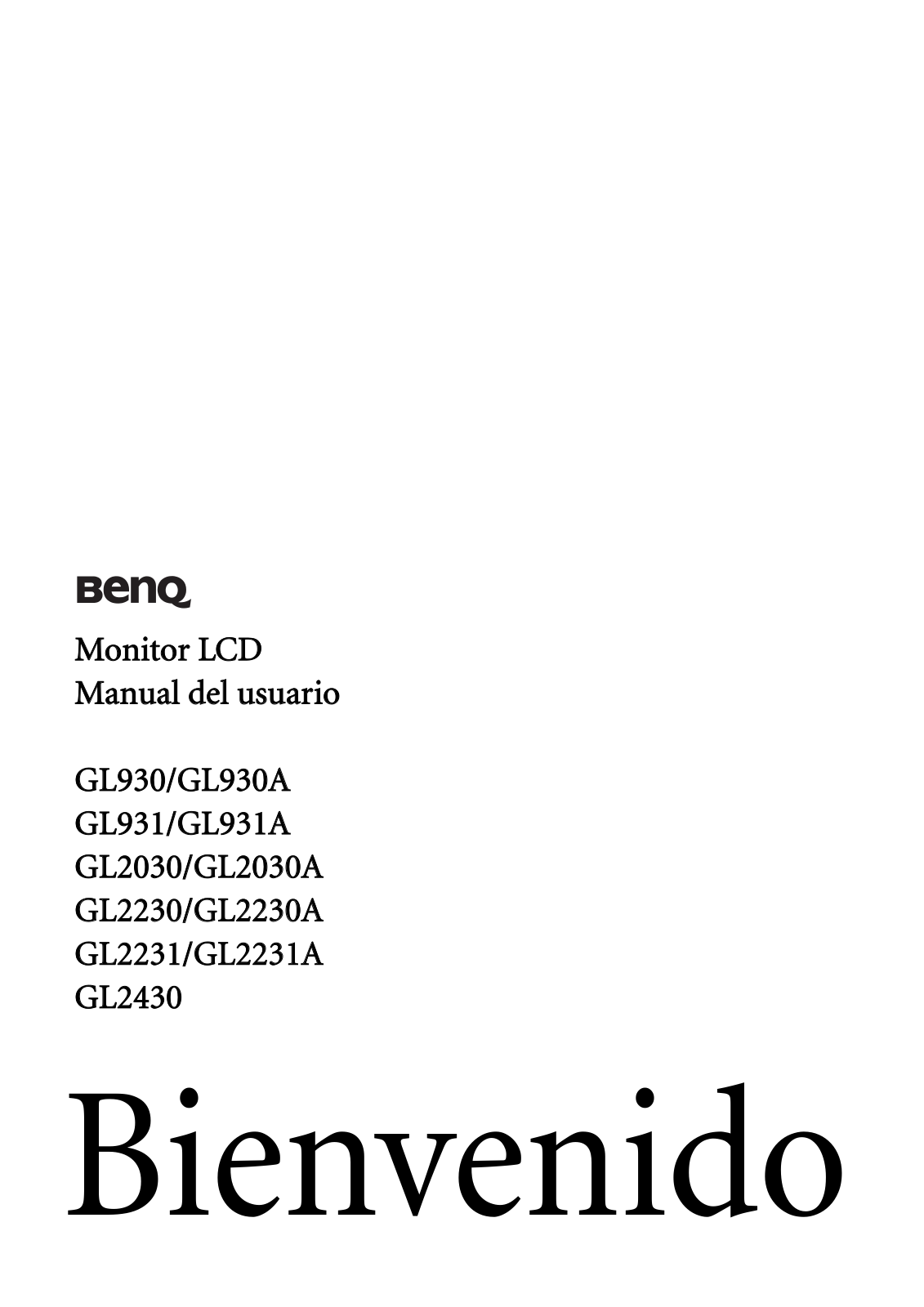 Benq GL930, GL930A, GL931, GL931A, GL2030 User Manual
