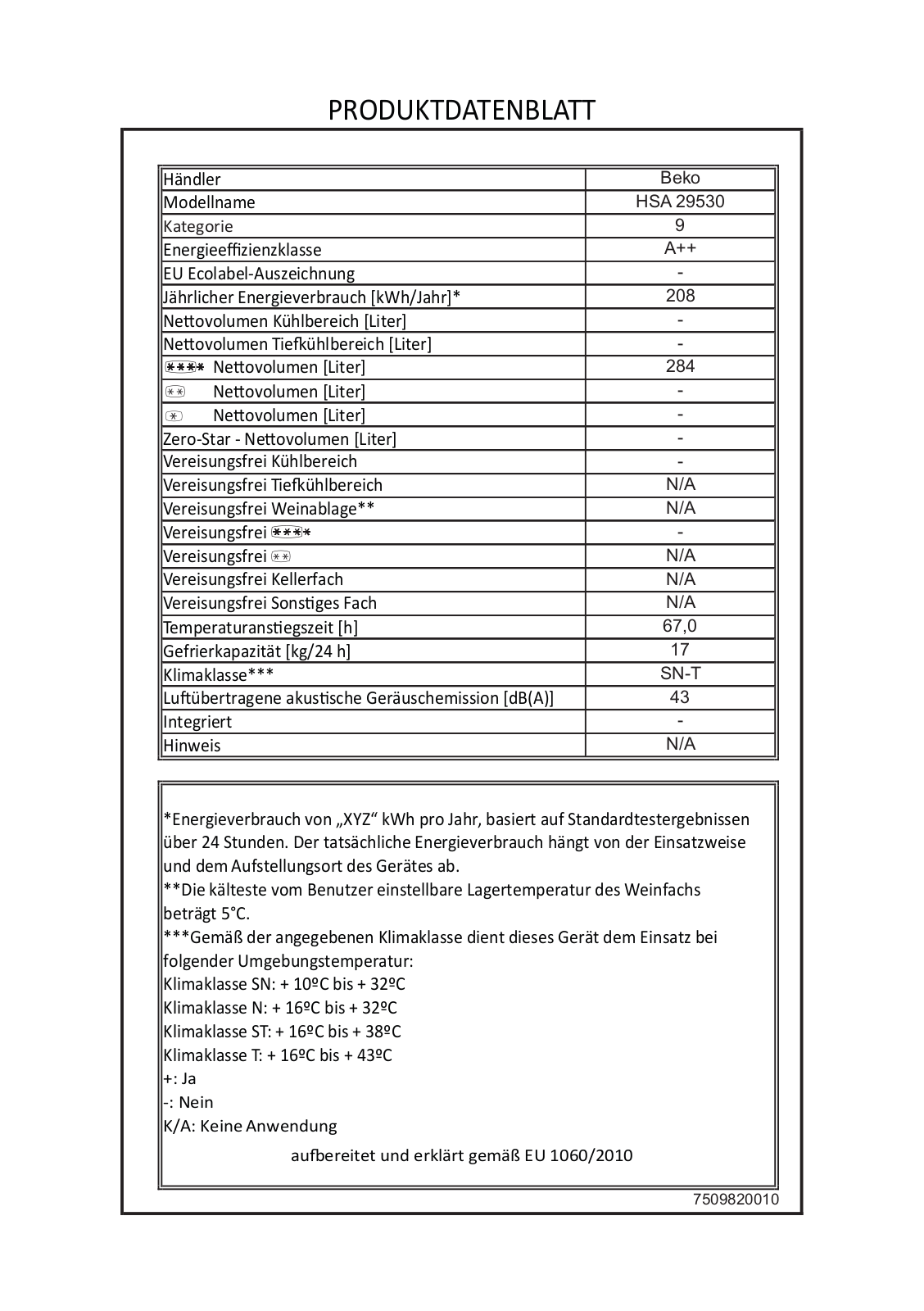 BEKO HSA 29530 operation manual