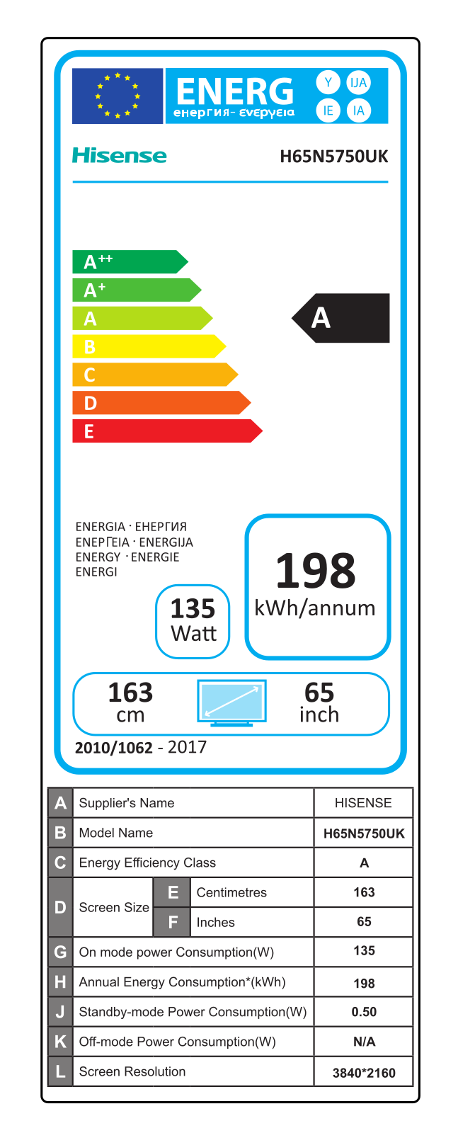 hisense H45N5750UK, H65N5750UK Instruction manual