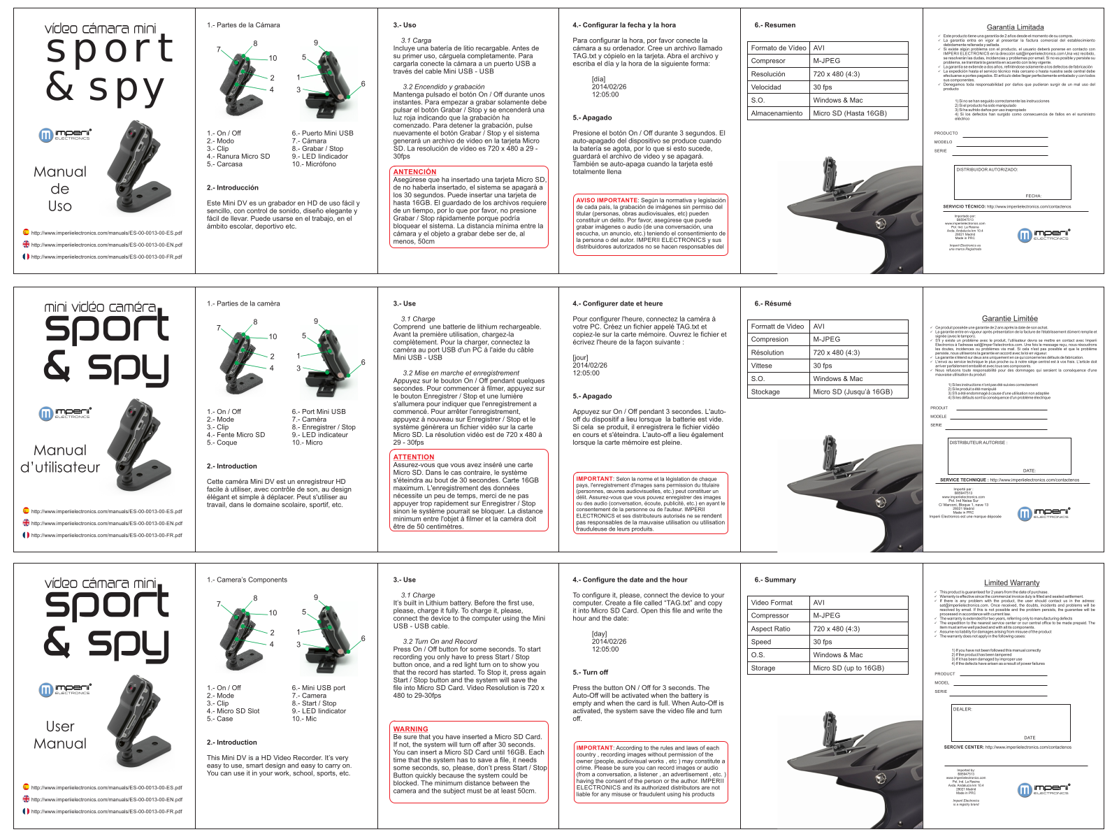 imperii Sport and SPy User Manual