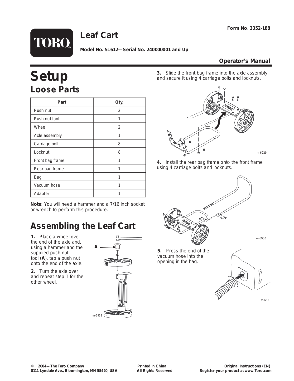 Toro 51612 Operator's Manual