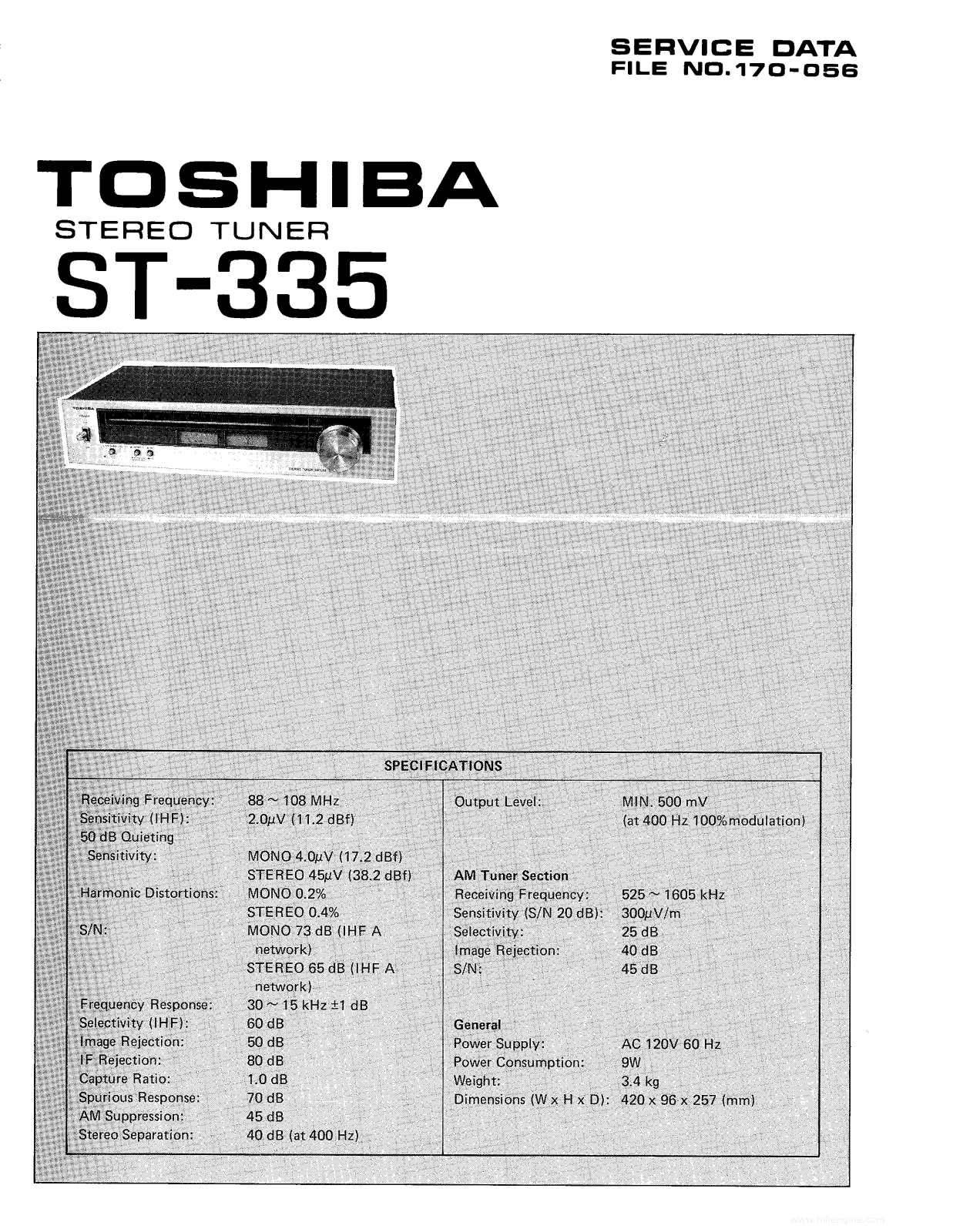 Toshiba ST-335 Schematic