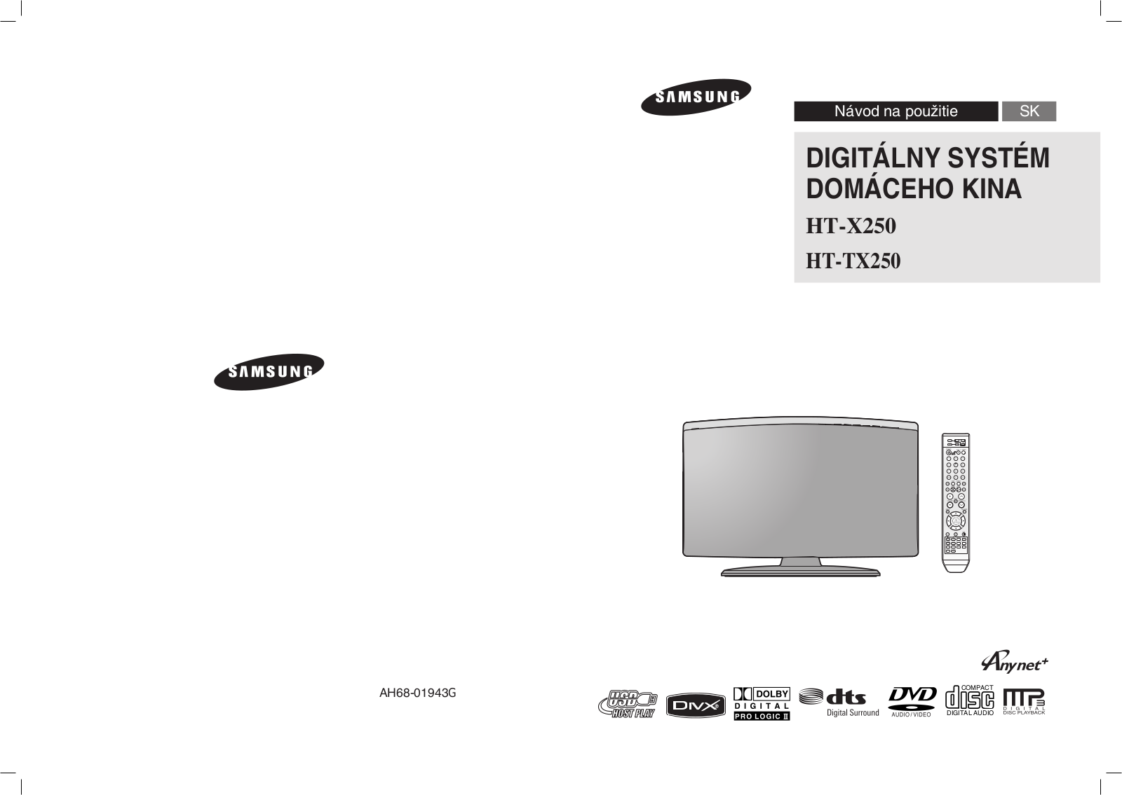 Samsung HT-TX250, HT-X250R, HT-TX250R, HT-X250 User Manual