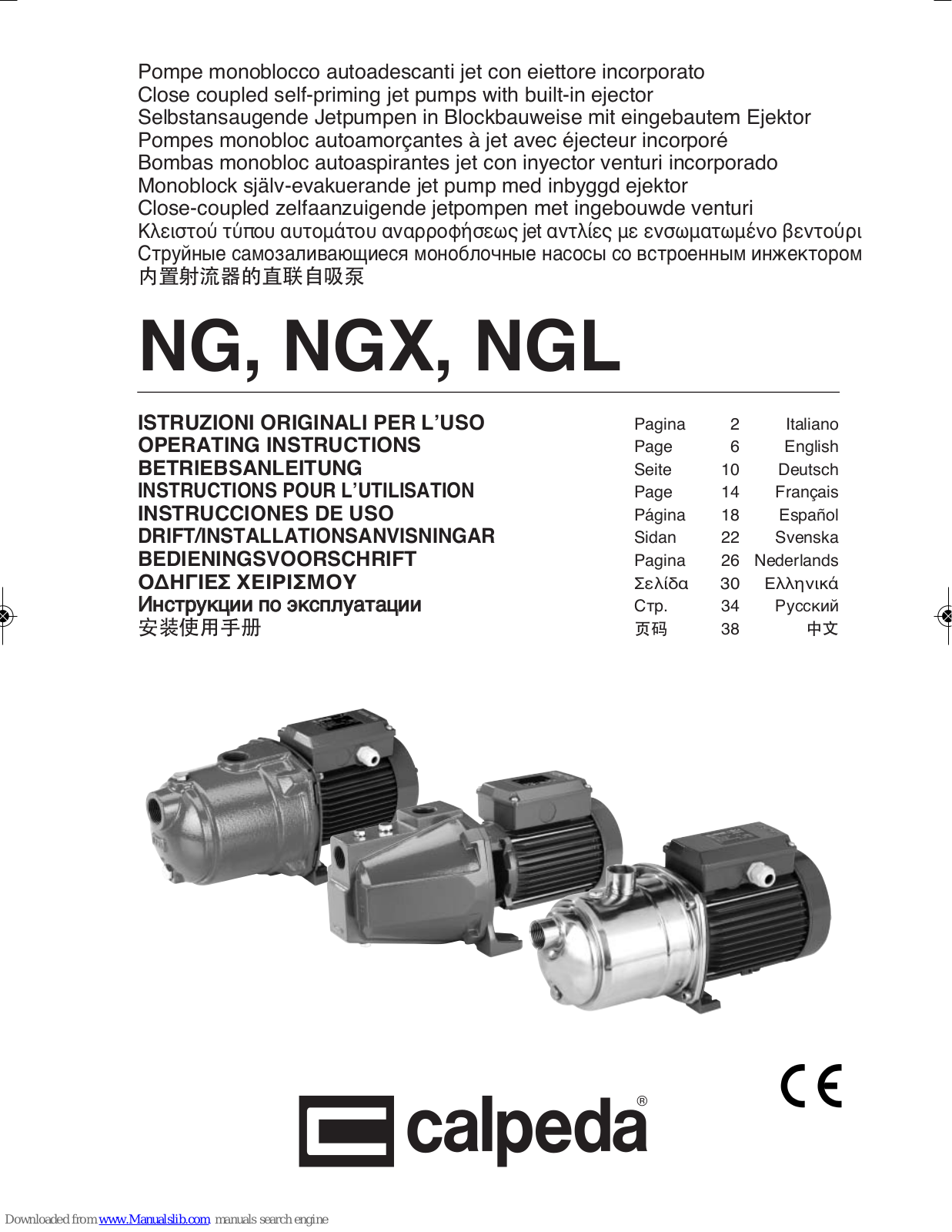 Calpeda NGX, NGL, NG Operating Instructions Manual - ManualMachine.com