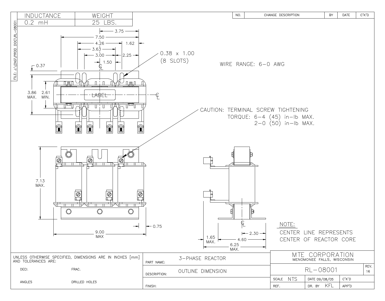 MTE RL-08001 CAD Drawings