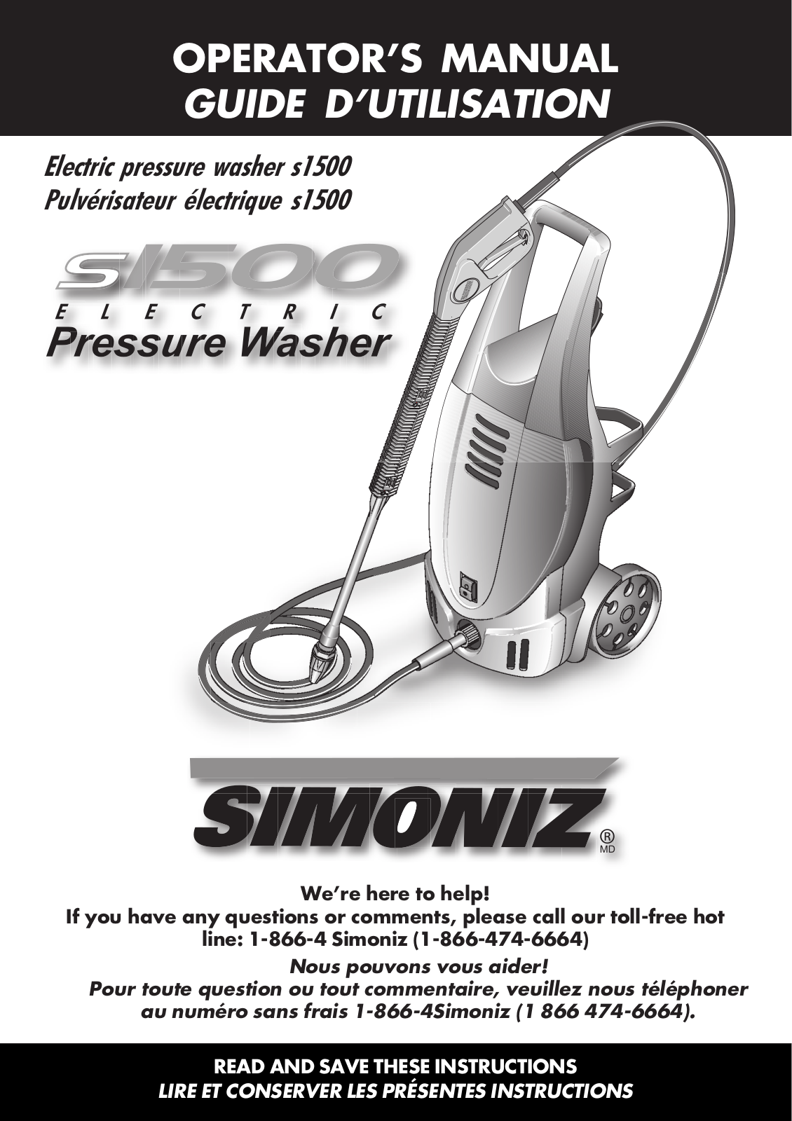 simoniz s1500 Operators Manual