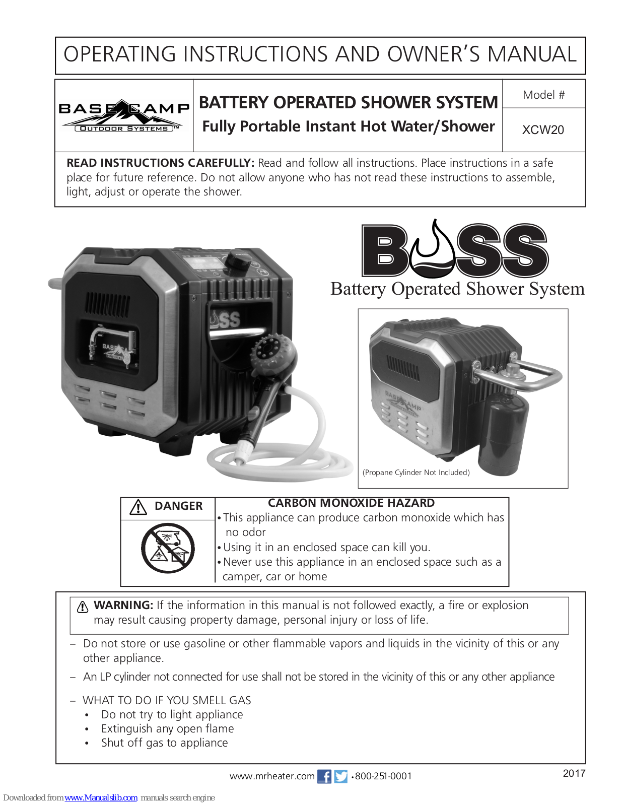 Mr. Heater BOSS XCW20 Owner's Manual