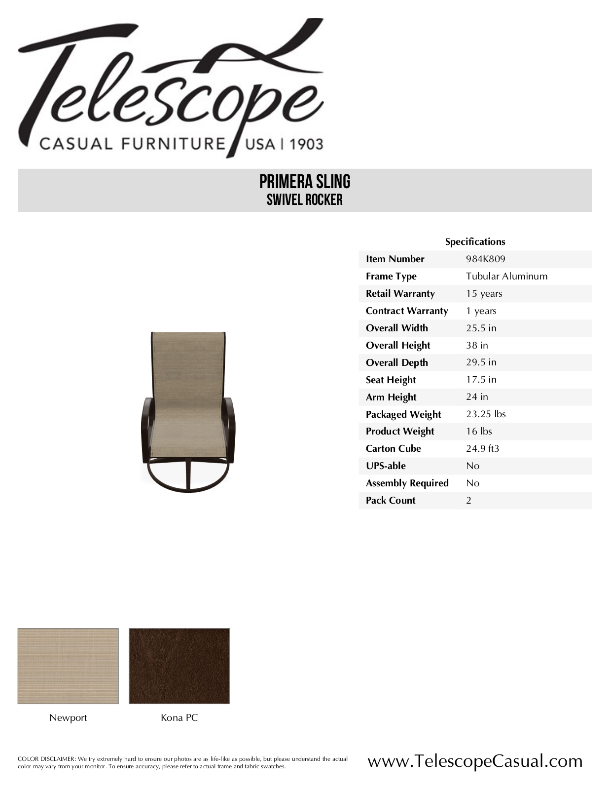 Telescope Casual TE3840 Specifications - ManualMachine.com