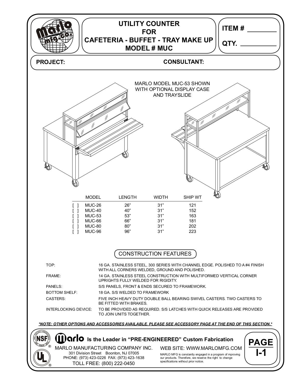 Marlo MUC-26 User Manual