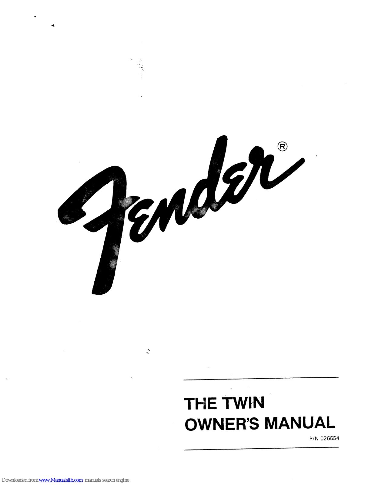 Fender TWIN Owner's Manual