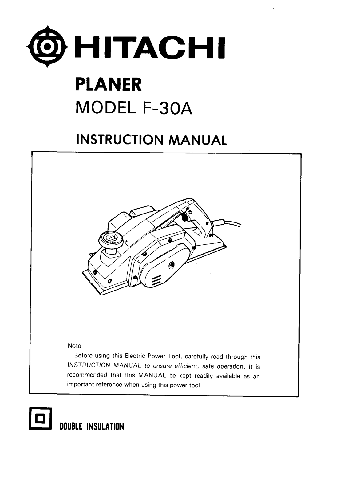 Hitachi F30A User Manual