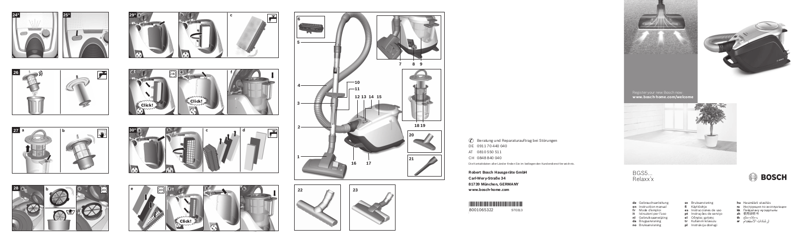 Bosch BGS5ZOORU User Manual