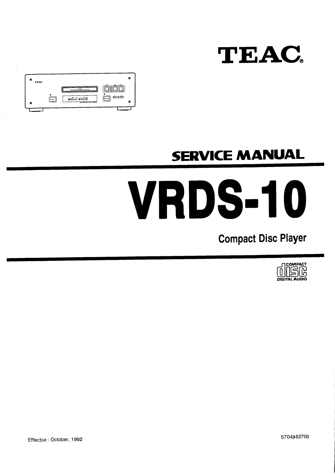 TEAC VRDS-10 Service manual