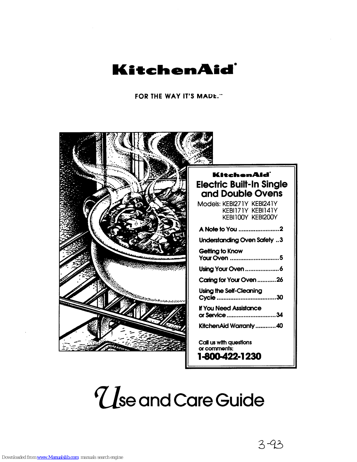 KitchenAid KEBI171Y, KEBI241Y, KEBI200Y, KEBI141Y, KEBI00Y Use And Care Manual