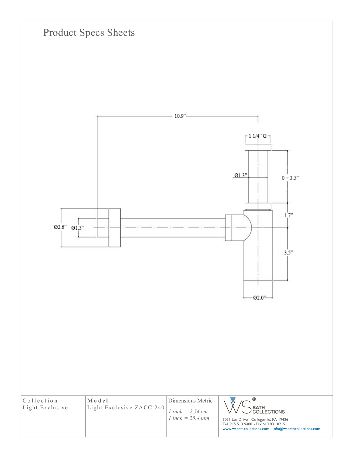 WS Bath Collections WSO3454 Specifications - ManualMachine.com