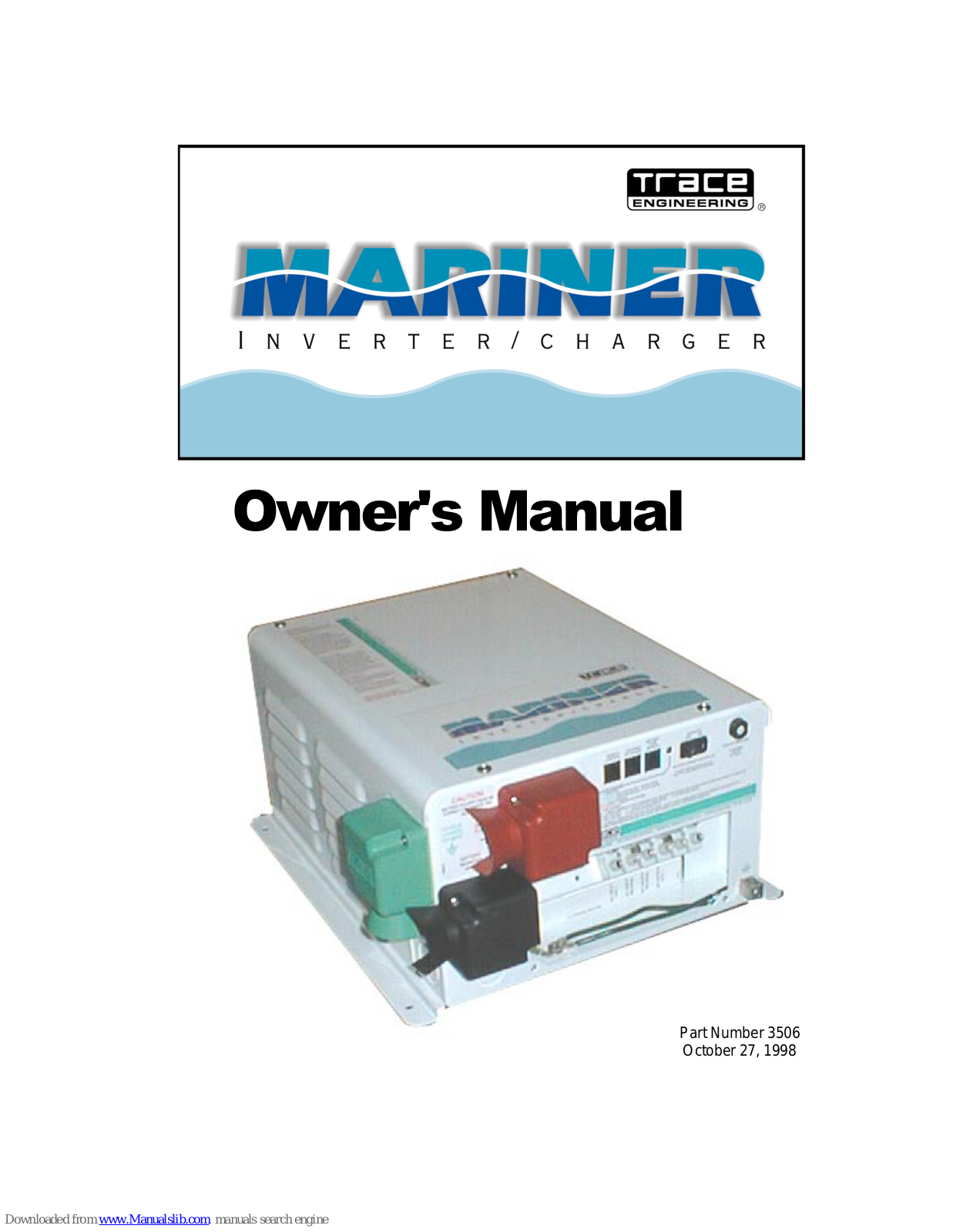 Trace Engineering MARINER, MARINER M2012, MARINER M2512, MARINER M3012 User Manual