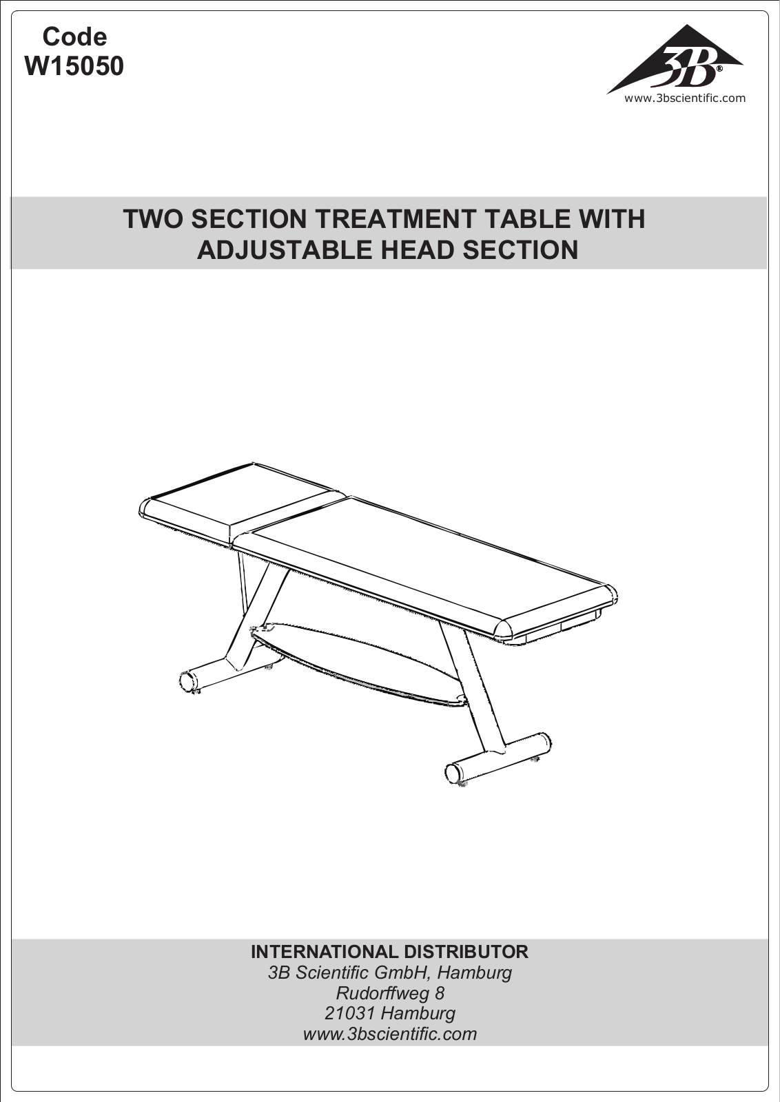 3B SCIENTIFIC W15050 User Manual