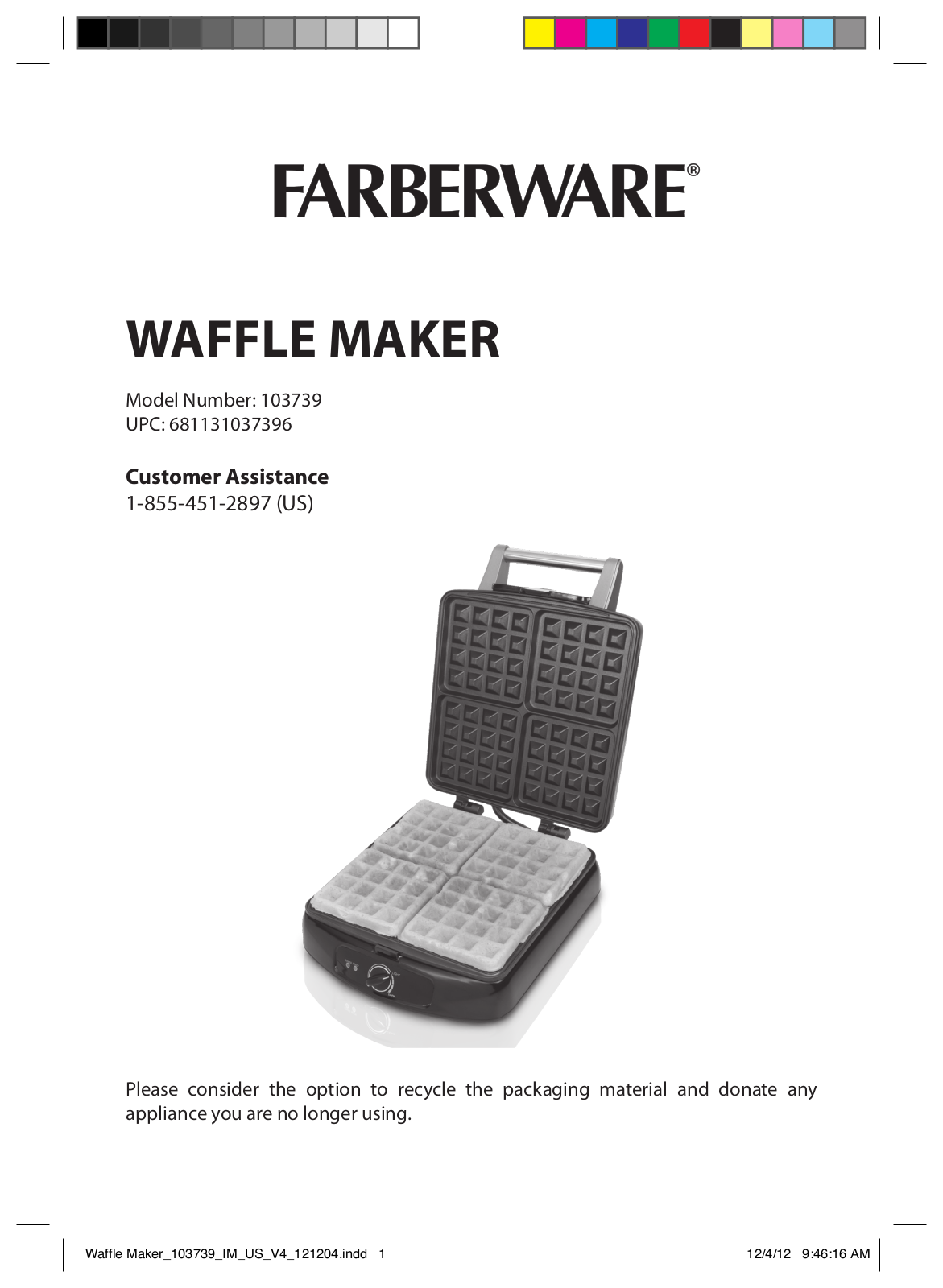 FARBERWARE 103739 User Manual