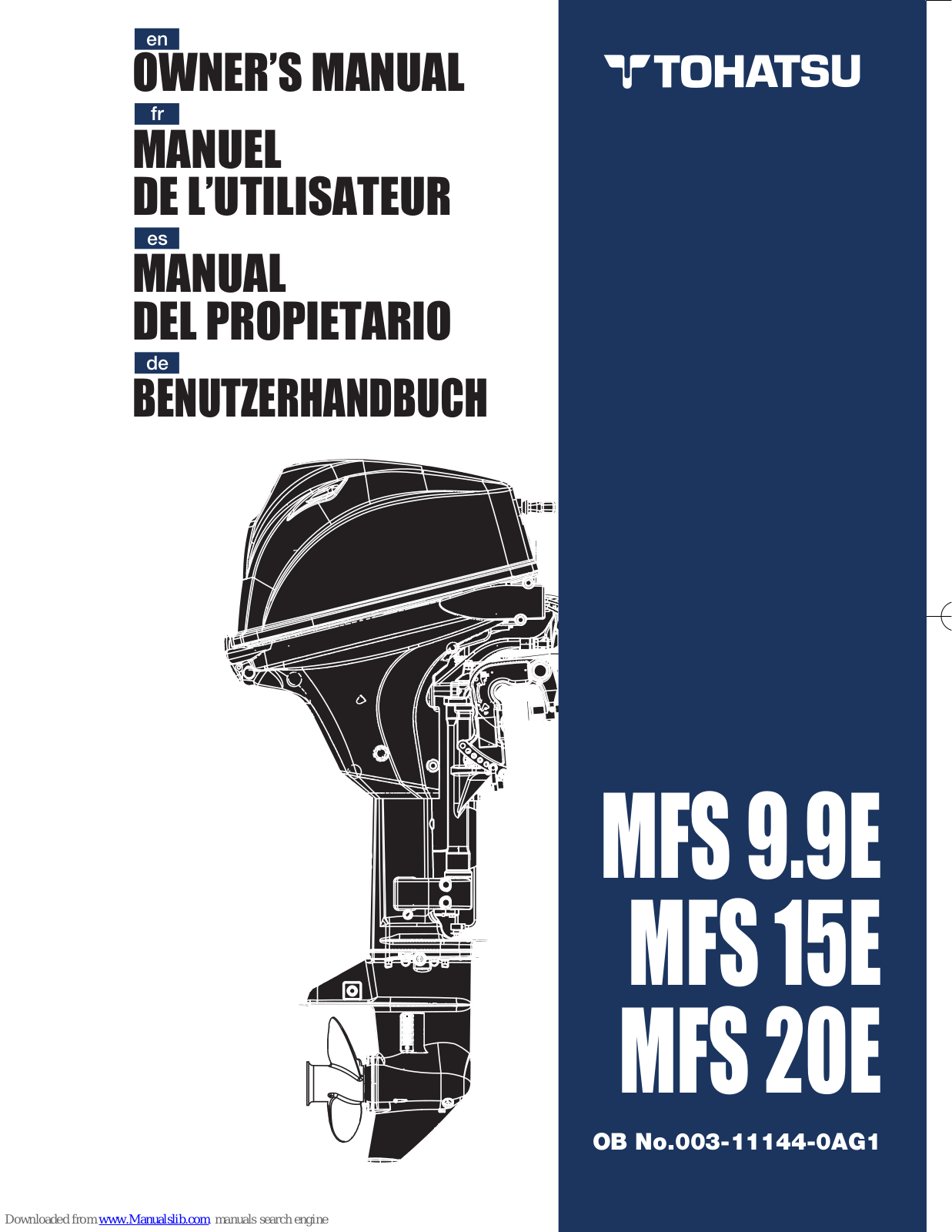 TOHATSU MFS 9.9E, MFS 15E, MFS 20E Owner's Manual