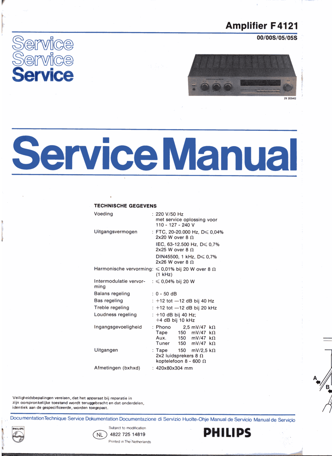 Philips F-4121 Service manual