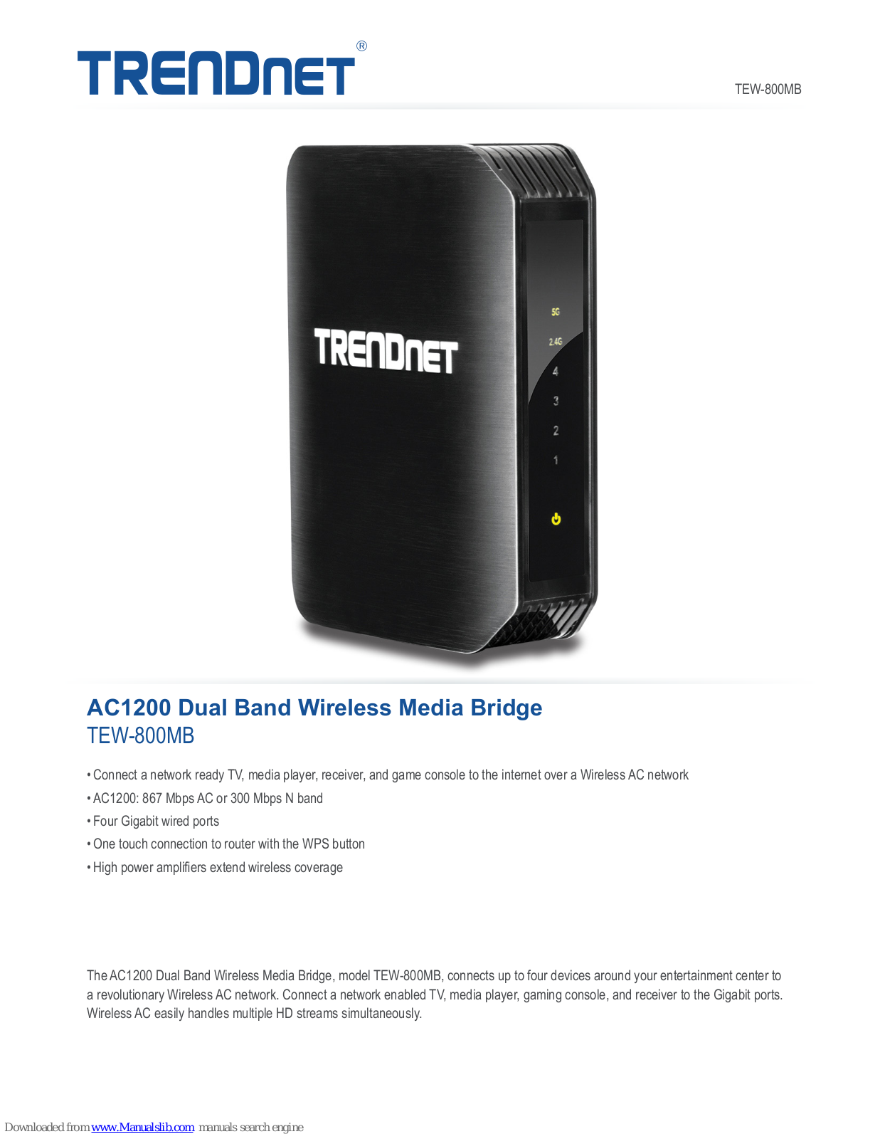 TRENDnet AC1200, AC600 Datasheet