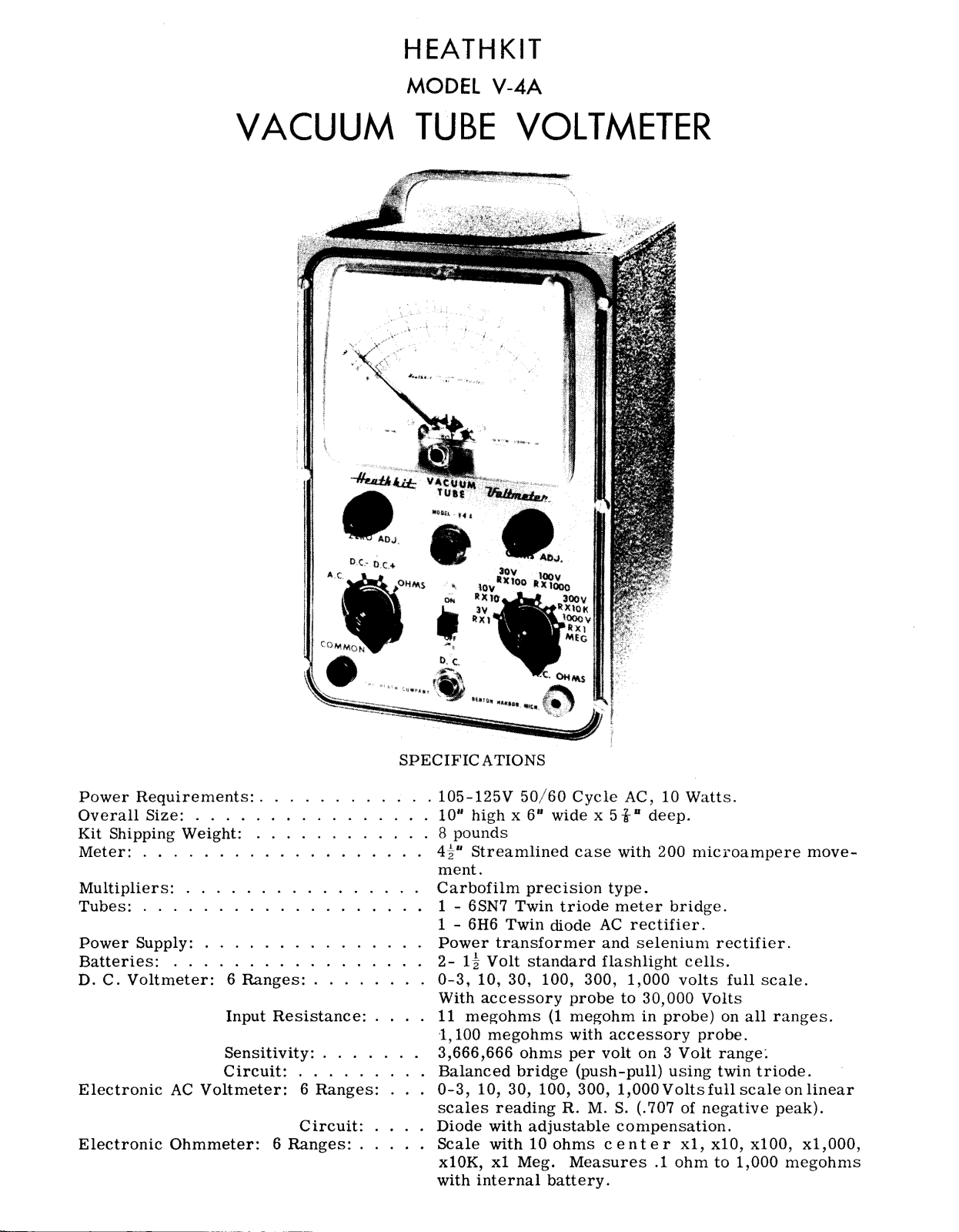 Heathkit v 4a schematic