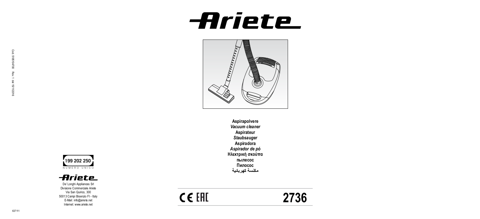 Ariete 2736 User guide - ManualMachine.com