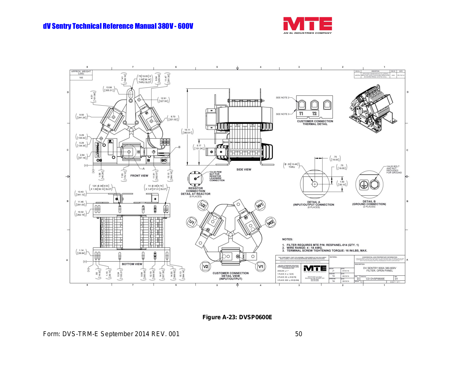 MTE DVSP0600E Technical Reference Manual