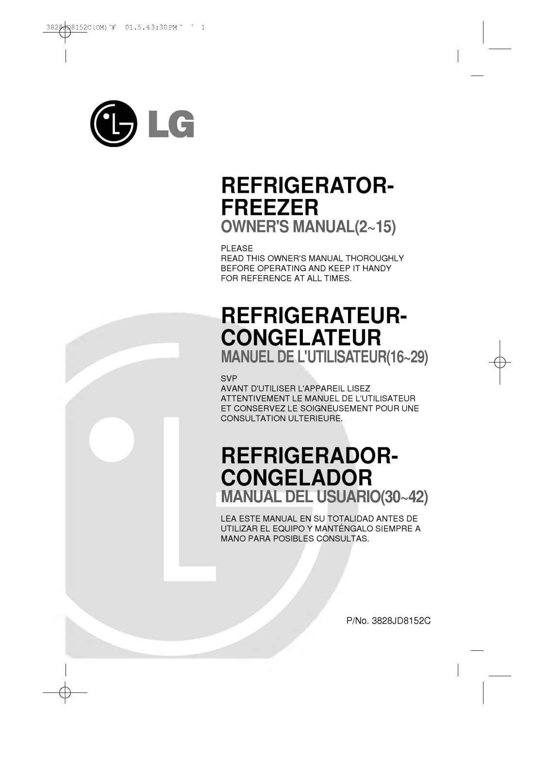 LG GR-372SLF, GR-332SVF User Manual