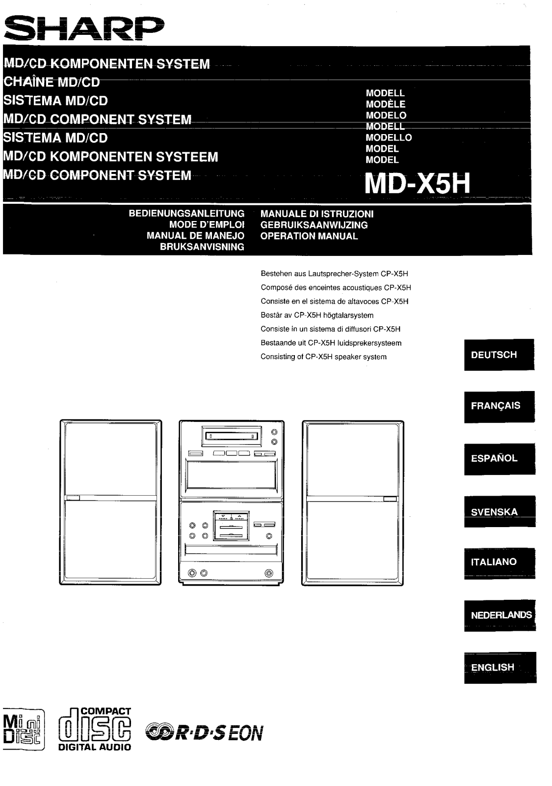 Sharp MD-X5H OPERATION MANUAL