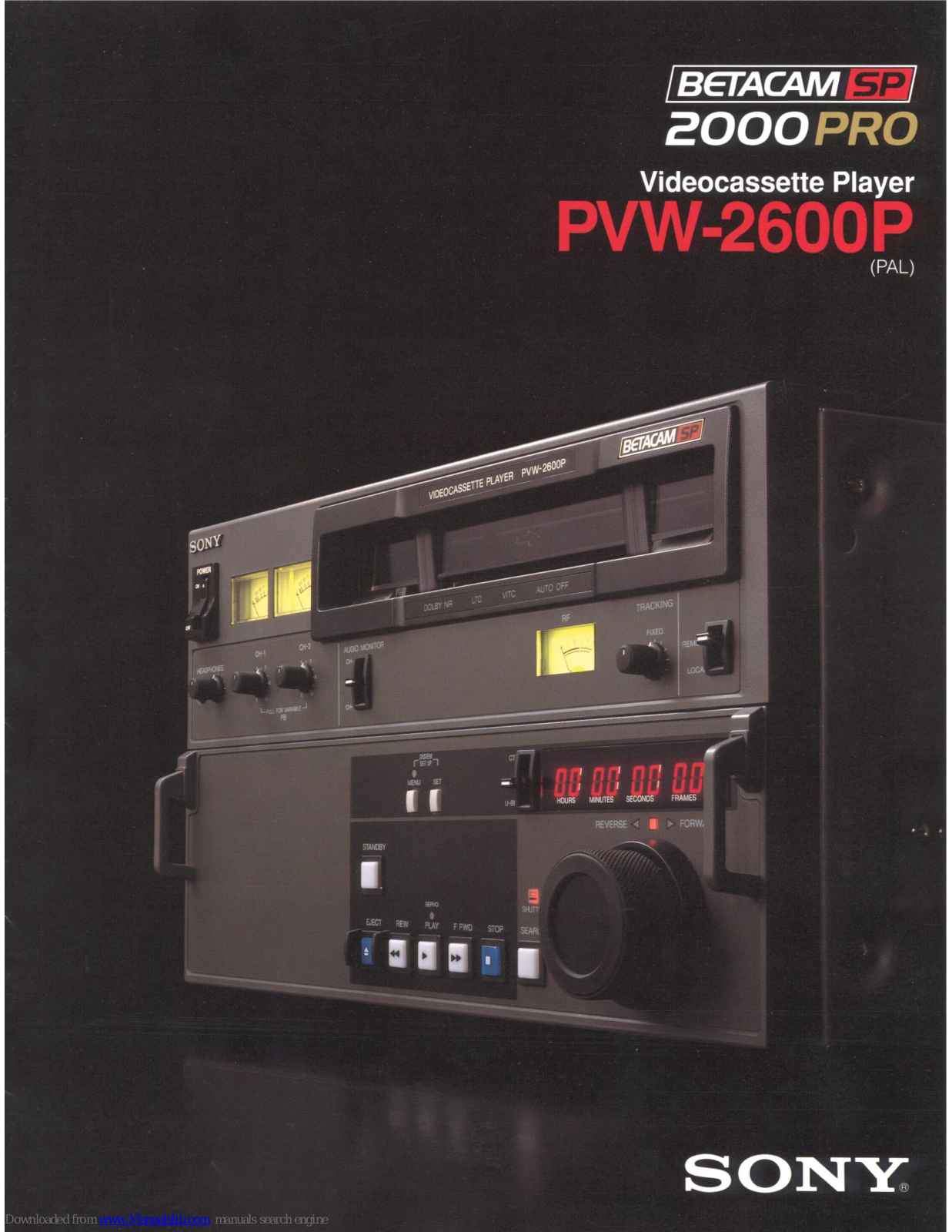 Sony Betacam SP 2000 Pro PVW-2600P Features & Specifications