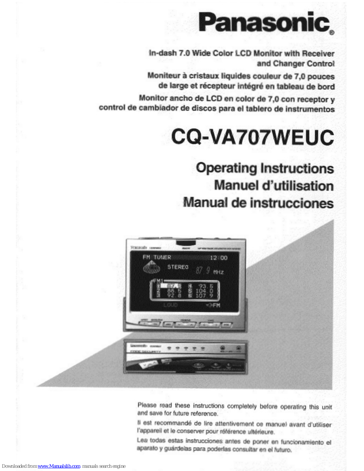 Panasonic CQ-VA707W Operating Manual