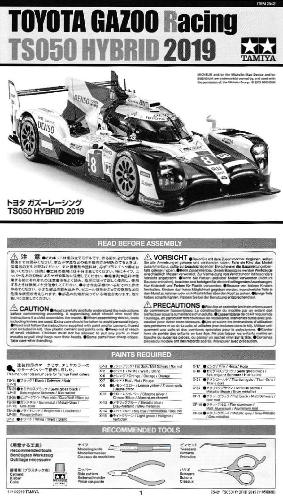 Tamiya 25421 User guide