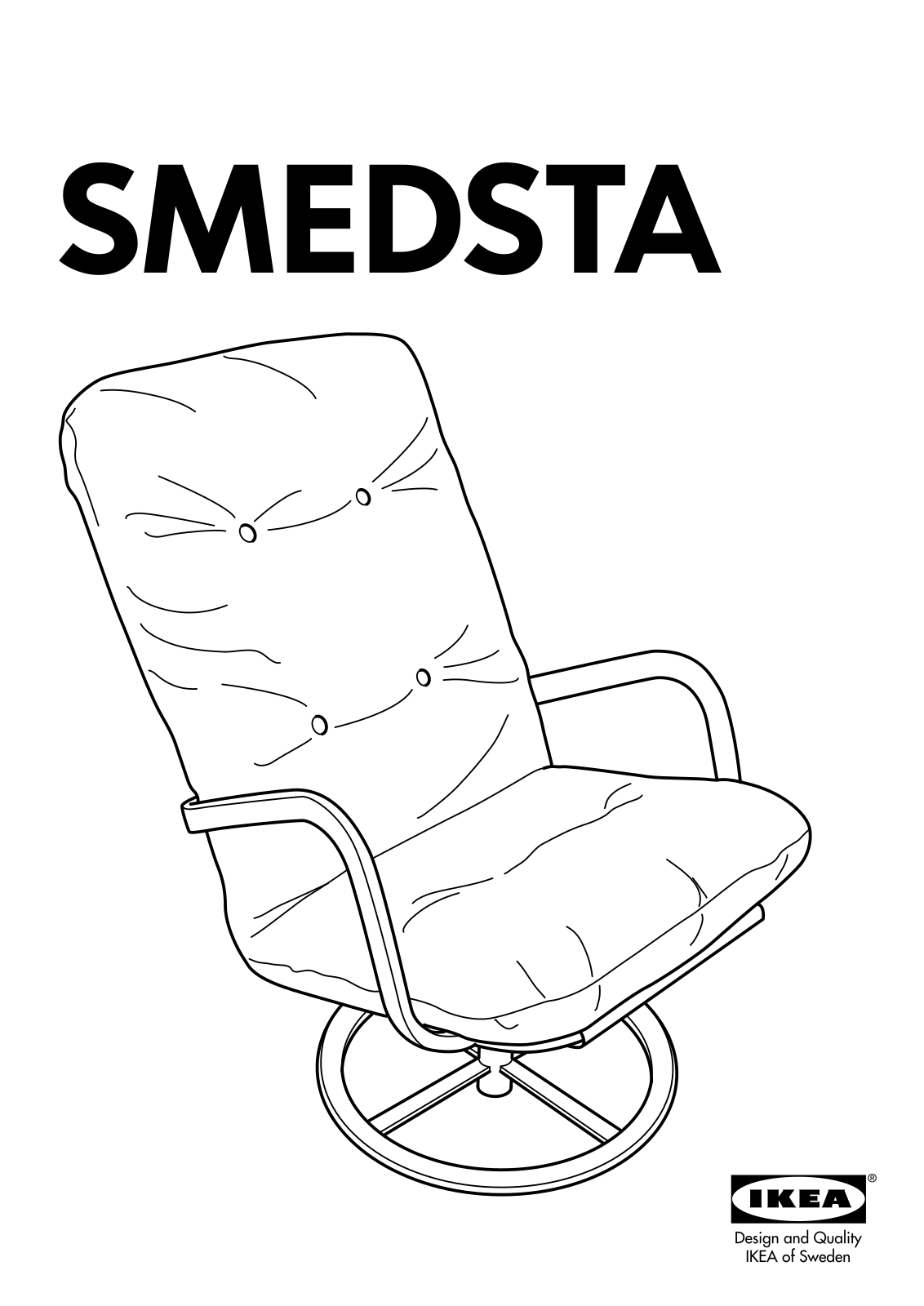 IKEA SMEDSTA SWIVEL CHAIR FRAME Assembly Instruction