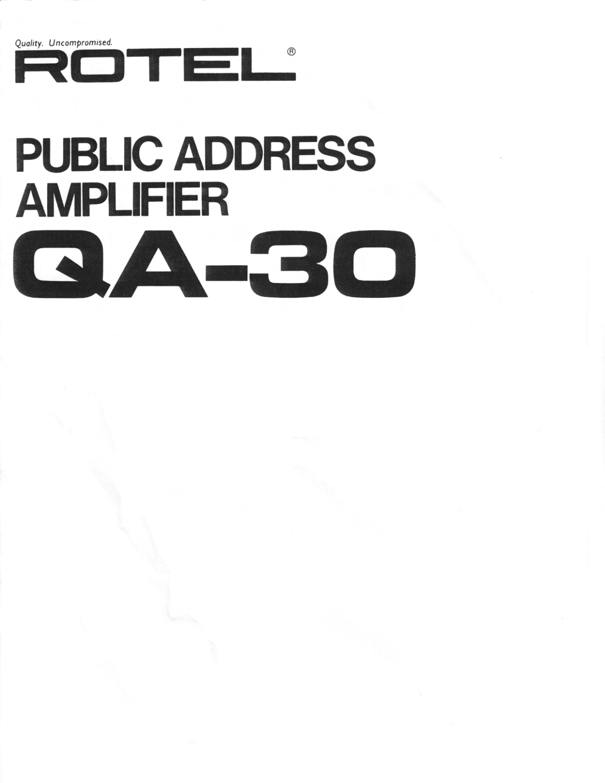 Rotel QA-30 Service manual