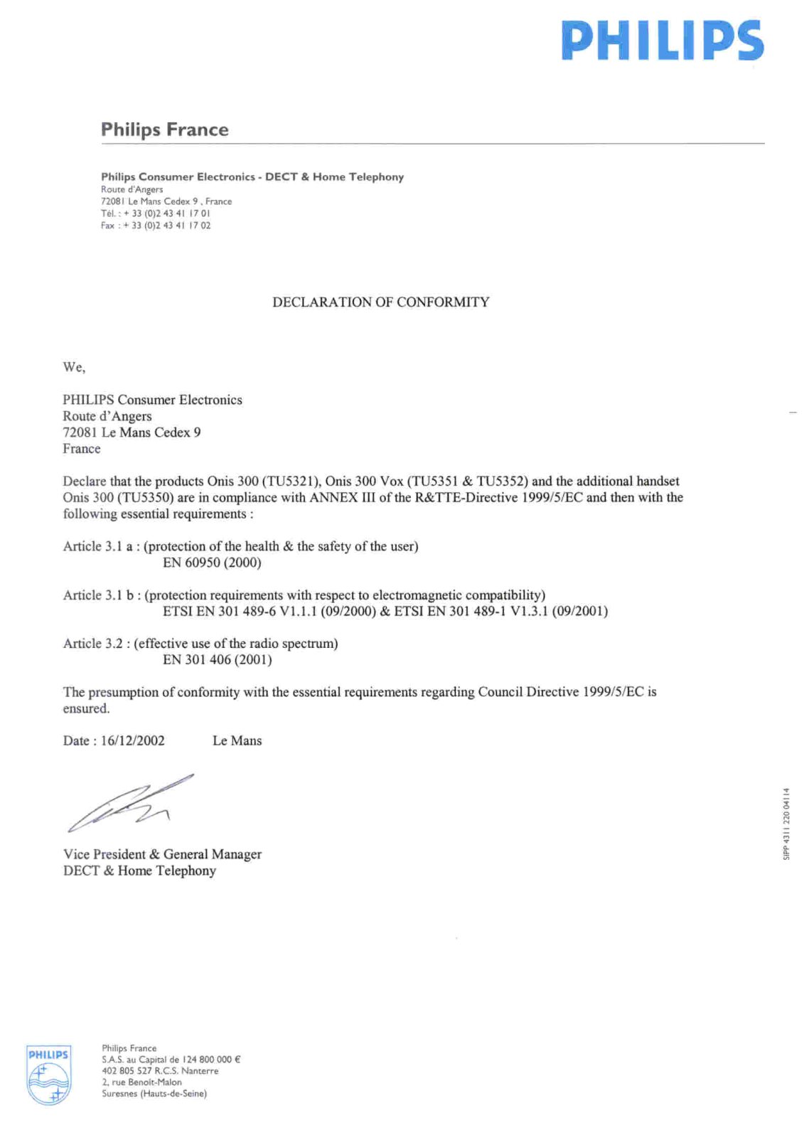 Philips TU5352BE3/P00, TU5352/BA071P, TU5351BE3/P00, TU5351/BE071P, TU5351/BA071P User Manual